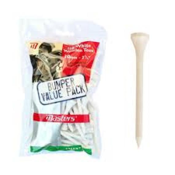 Masters 110 White Wooden Tees - 70mm