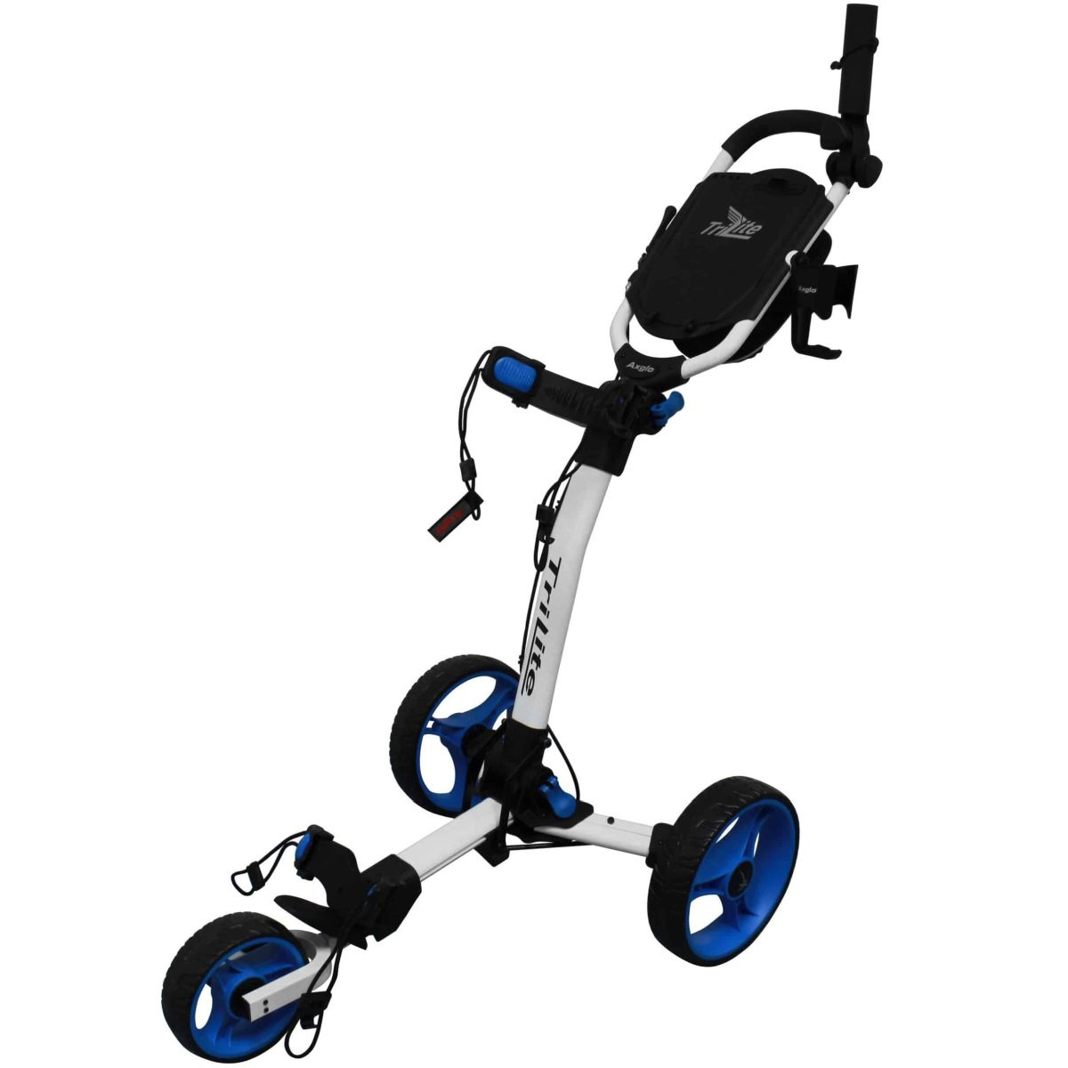 Axglo Tri-Lite 3 Wheel Golf Trolley - White/Blue