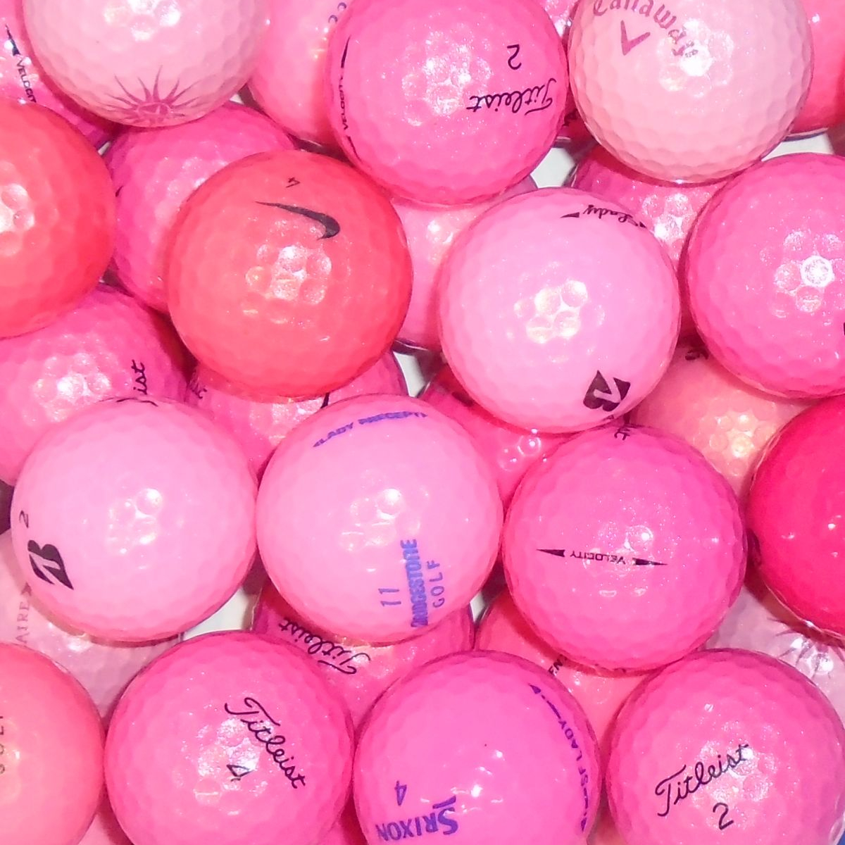 Branded Mix of Pink Lake Golf Balls - 42 Balls