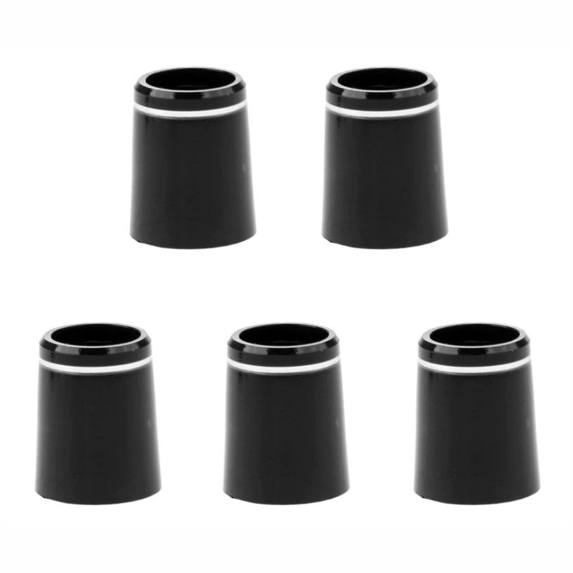 CG Black Wood Ferrules with Single Chrome Ring (Pack of 10)
