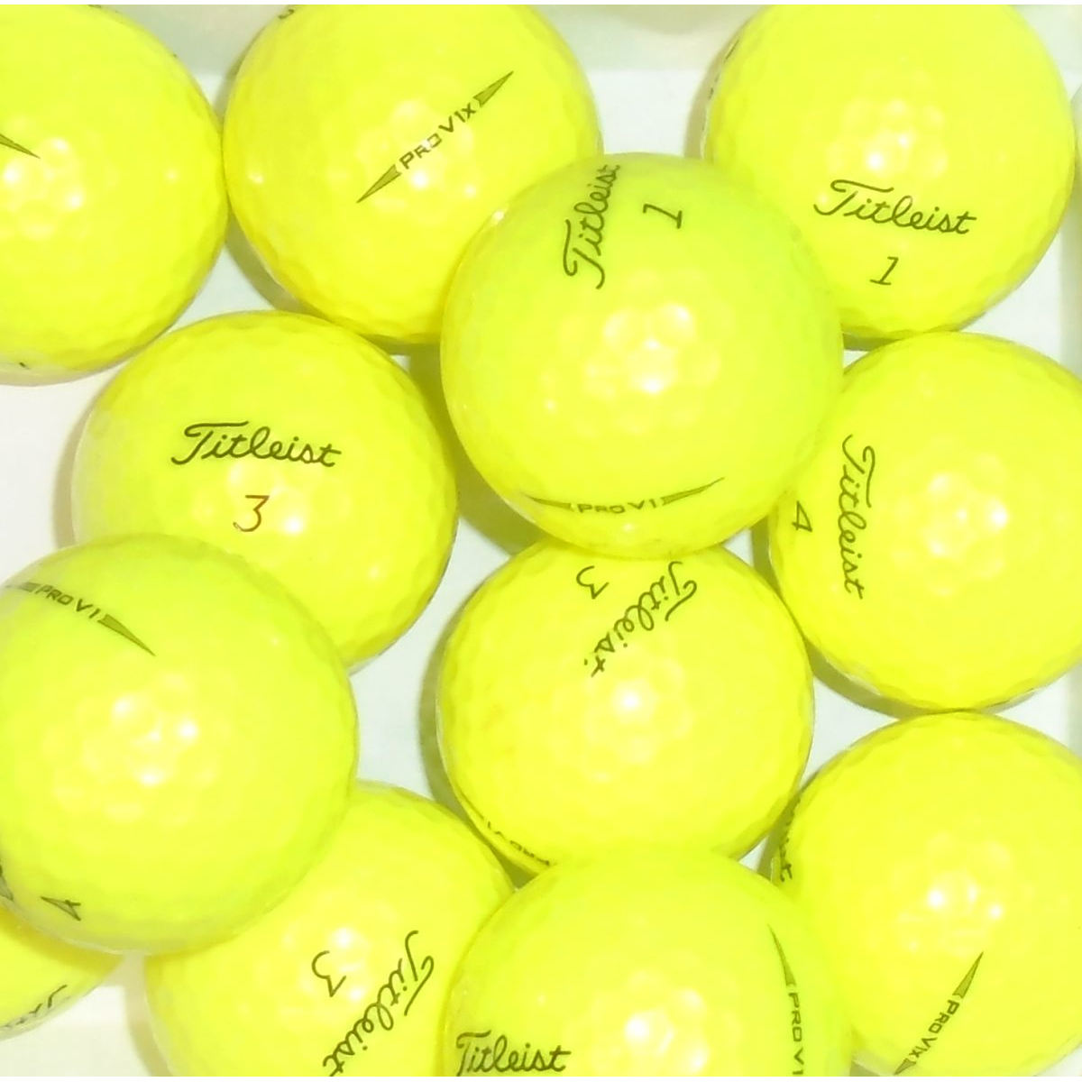 Titleist Pro V1 & Pro V1x Yellow Mix - Pearl/A Grade Lake Golf Balls - 12 Balls