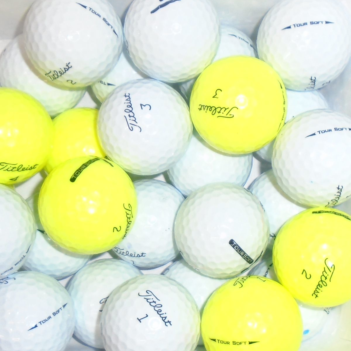 Titleist Tour Soft Lake Golf Balls - White & Yellow Mix - 28 Balls