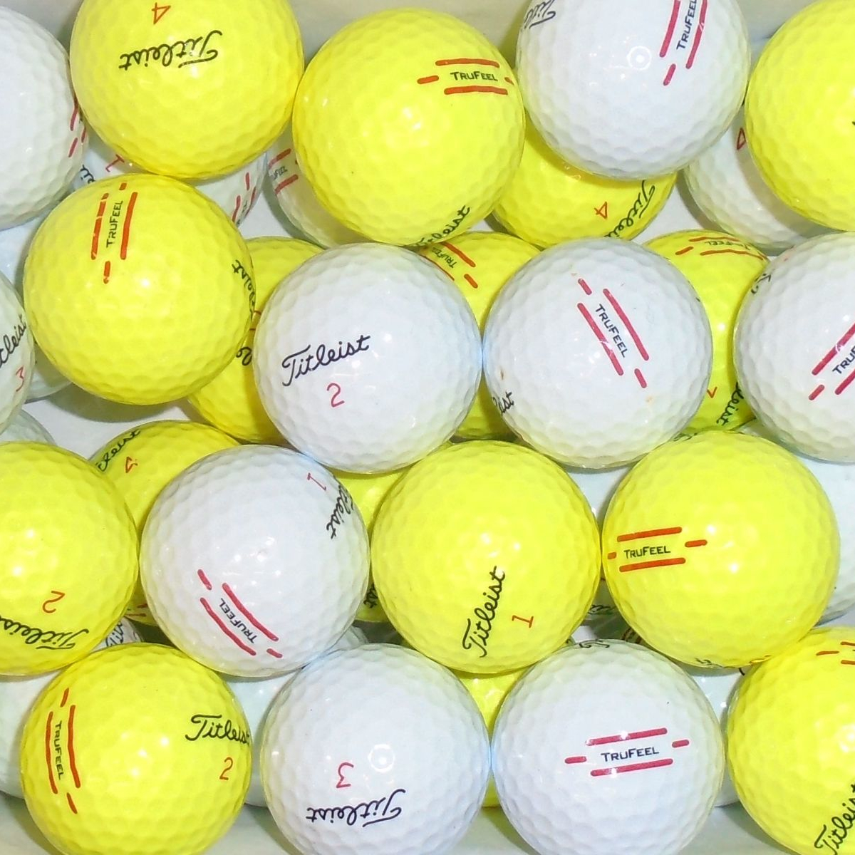 Titleist Tru Feel Lake Golf Balls - White & Yellow Mix - 42 Balls