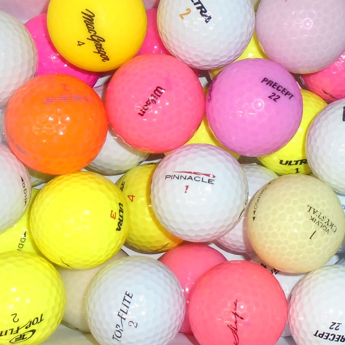 Value Branded Multi Colour Mix of Lake Golf Balls - 45 Balls