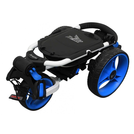 Axglo Tri-Lite 3 Wheel Golf Trolley - White/Blue