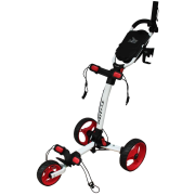 Axglo Tri-Lite 3 Wheel Golf Trolley - White/Red