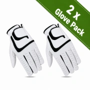 CG Cabretta Leather White Golf Glove - LH (2 Glove Pack)