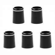 CG Black Wood Ferrules with Single Chrome Ring (Pack of 10)