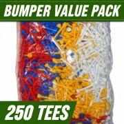 CG Long Plastic Tees - Mixed Colours - 50mm x 250 Tees