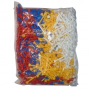 CG Long Plastic Tees - Mixed Colours - 50mm x 100 Tees
