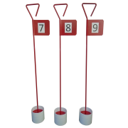 Set of Metal Putting Green Flags and Cups x 9 (Numbered 1 to 9)