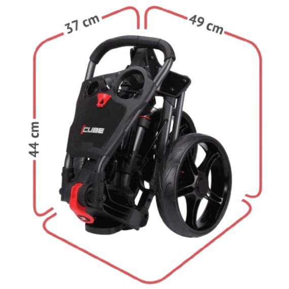 Skymax Cube 3.0 Push Golf Trolley - Black/Lime + 2 FREE Accessories