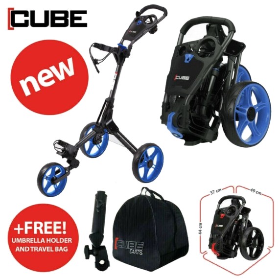 Skymax Cube 3.0 Push Golf Trolley - Black/Lime