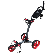 Axglo Tri-Lite 3 Wheel Golf Trolley - Grey/Red