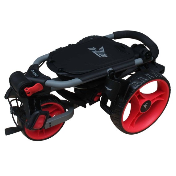 Axglo Tri-Lite 3 Wheel Golf Trolley - Grey/Red