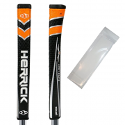 Herrick Midsize Putter Grip - Black/Orange with 2 Grip Tape Strips