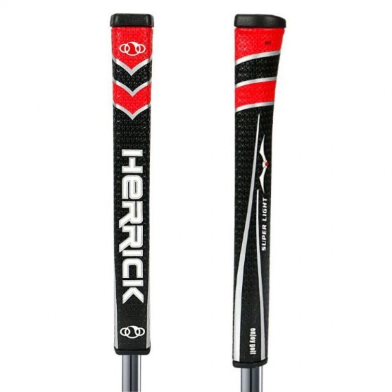 Herrick Midsize Putter Grip - Black/Red with 2 Grip Tape Strips
