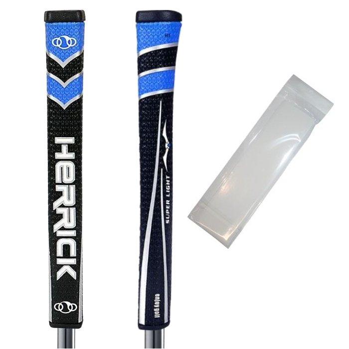 Herrick Midsize Putter Grip - Black/Blue with 2 Grip Tape Strips